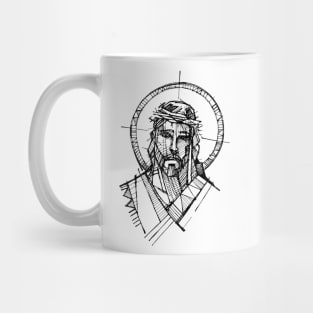 Jesus Christ Face at his Passion illustration Mug